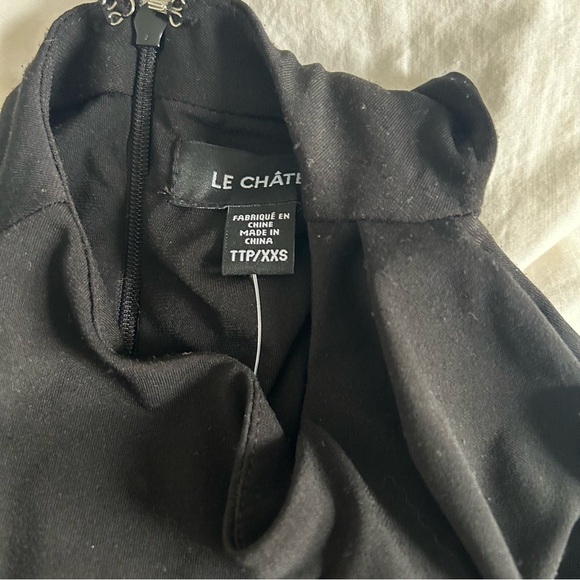 Women’s Le Chateau Black Mini Dress High Neck XXS - Picture 6 of 7